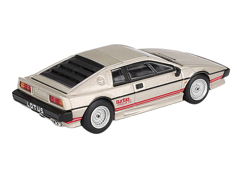 Lotus Esprit Turbo Silver Metallic with Red Stripes Limited Edition 1/64 Diecast Model Car by Mini GT 2