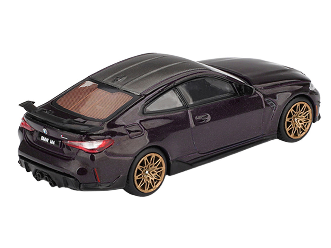 BMW M4 M-Performance 1/64 diecast car rear view Daytona Violet