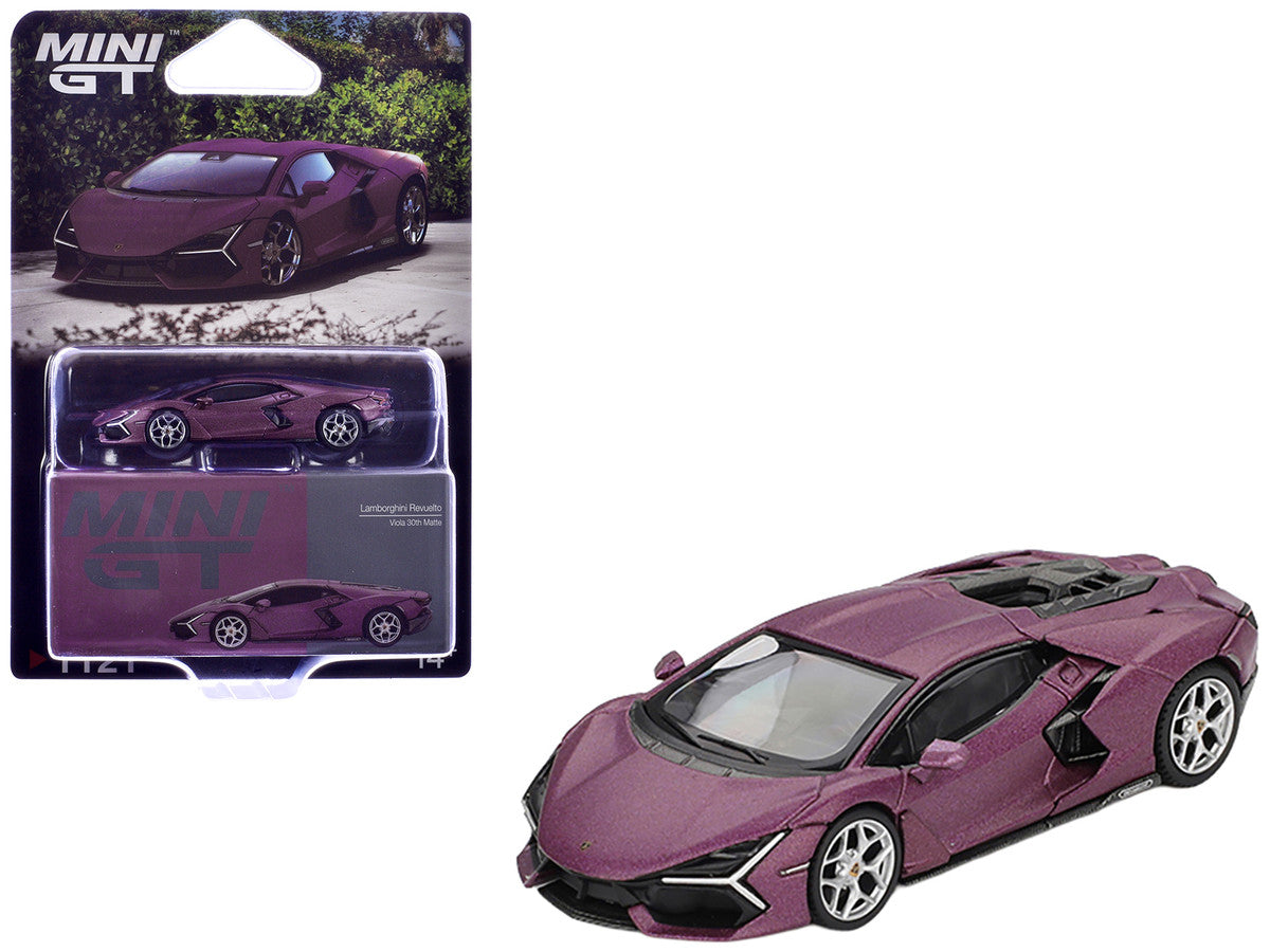 Lamborghini Revuelto Viola 30th Matt Purple Metallic Limited Edition 1/64 Diecast Model Car by Mini GT 3