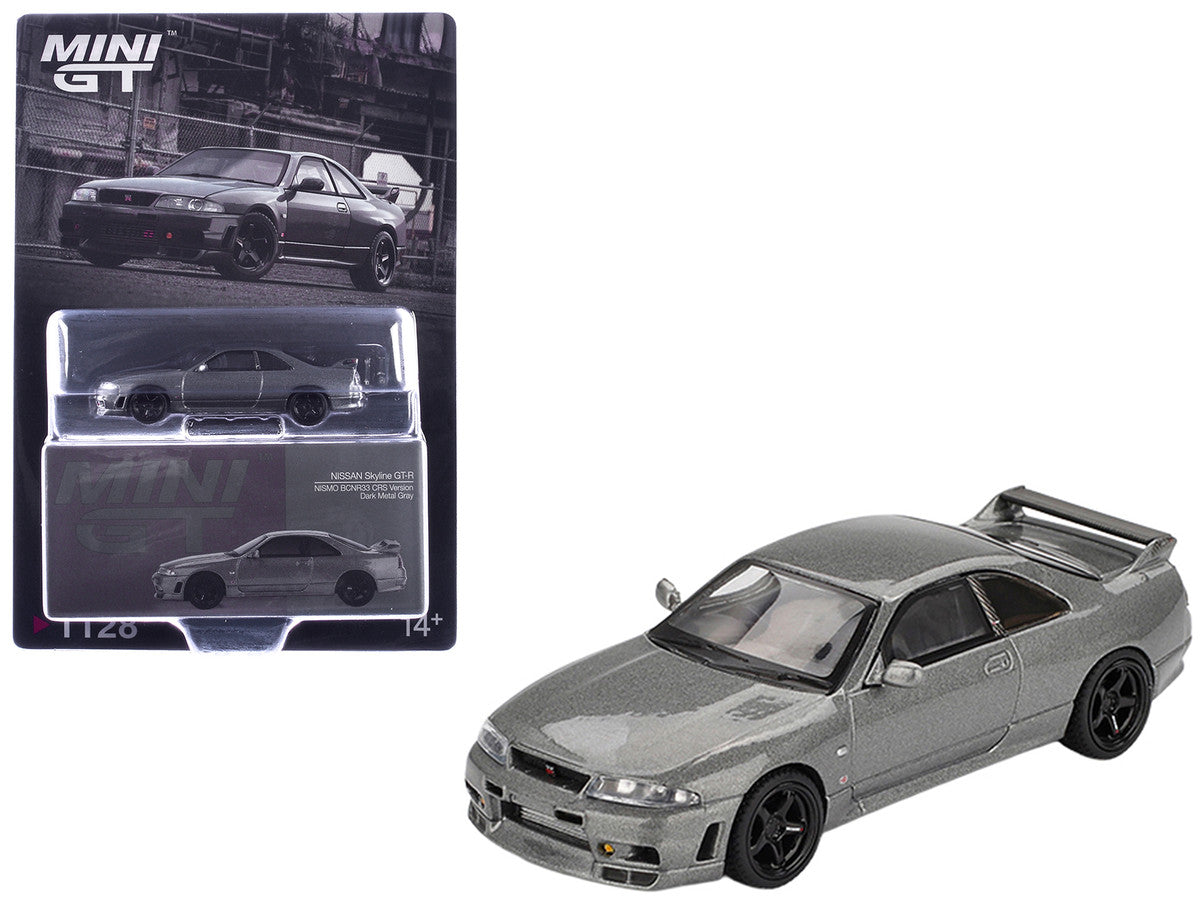 Nissan Skyline GT-R (NISMO BCNR33 CRS Version) RHD (Right Hand Drive) Dark Metal Gray Metallic Limited Edition 1/64 Diecast Model Car by Mini GT-0