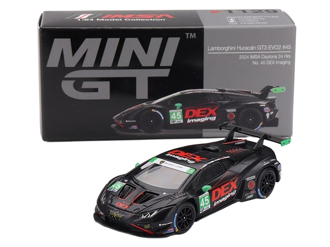 Lamborghini Huracan GT3 EVO2 #45 Graham Doyle - Danny Formal - Ashton Harrison - Kyle Marcelli "DEX Imaging" IMSA "24 Hours of Daytona" (2024) Limited Edition 1/64 Diecast Model Car by Mini GT-2