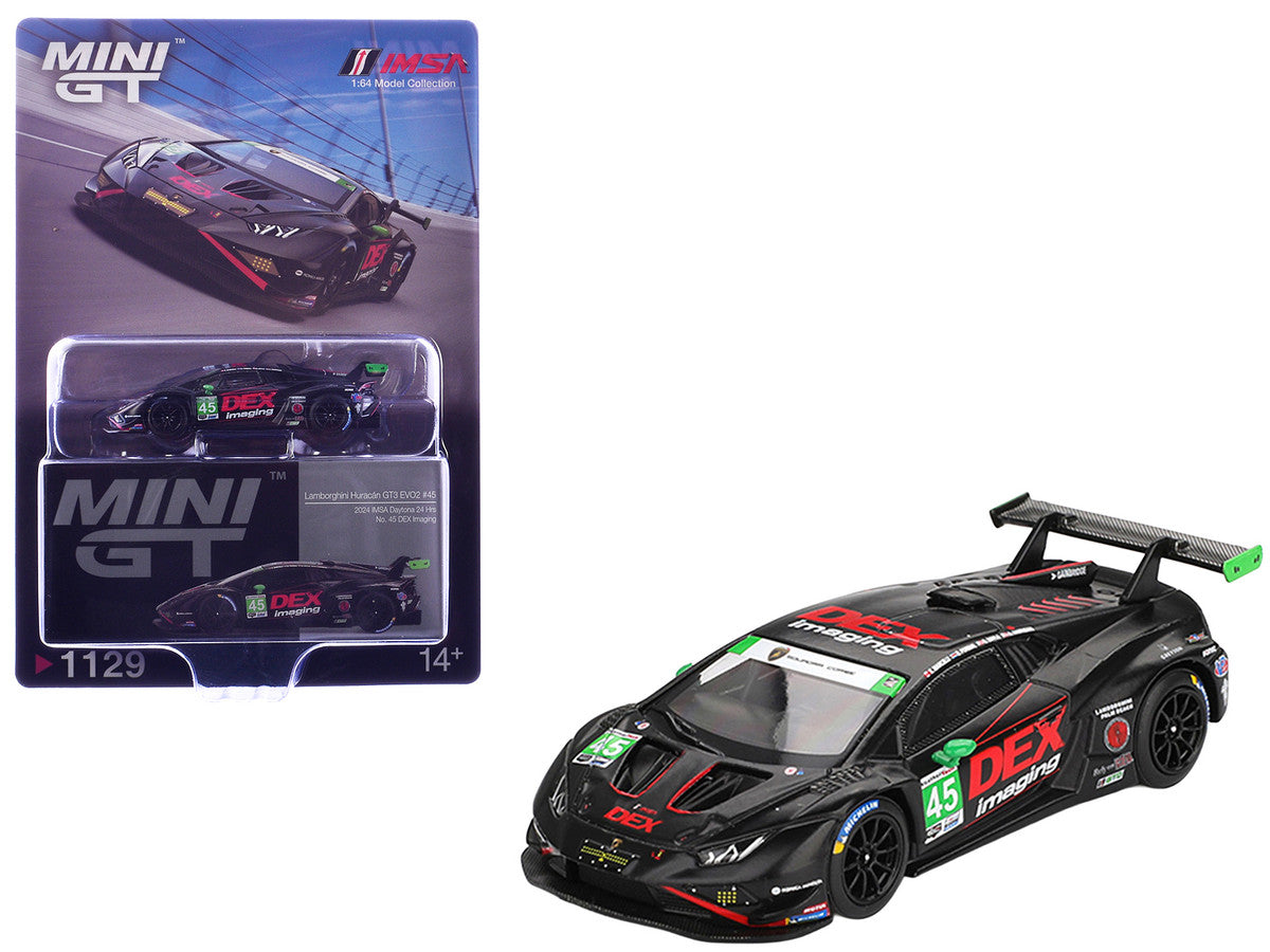 Lamborghini Huracan GT3 EVO2 #45 Graham Doyle - Danny Formal - Ashton Harrison - Kyle Marcelli "DEX Imaging" IMSA "24 Hours of Daytona" (2024) Limited Edition 1/64 Diecast Model Car by Mini GT-3