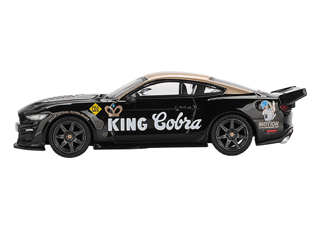 Shelby GT500 Dragon Snake Concept "King Cobra" Black with Gold Metallic Top Limited Edition 1/64 Diecast Model Car by Mini GT 2
