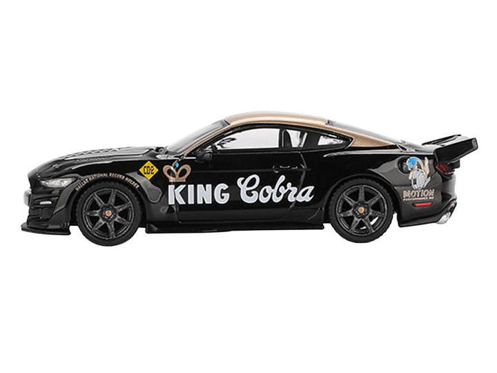 Shelby GT500 Dragon Snake Concept "King Cobra" Black with Gold Metallic Top Limited Edition 1/64 Diecast Model Car by Mini GT 2