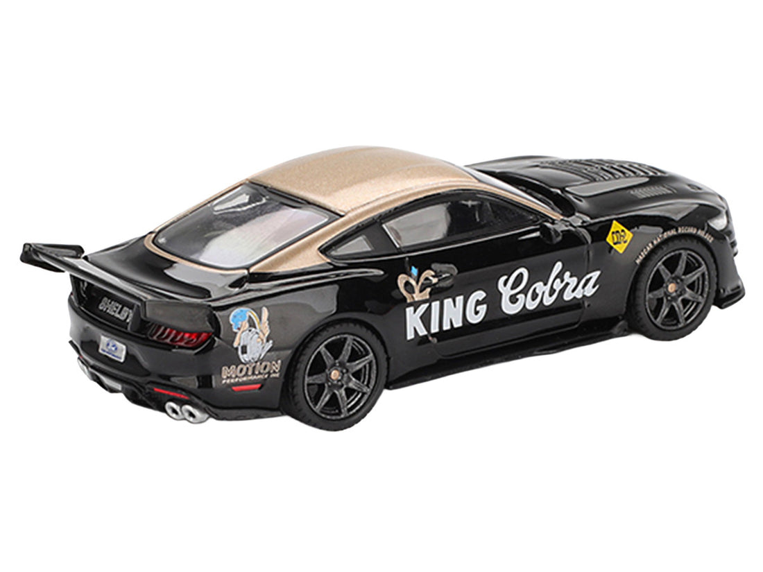Shelby GT500 Dragon Snake Concept "King Cobra" Black with Gold Metallic Top Limited Edition 1/64 Diecast Model Car by Mini GT 4