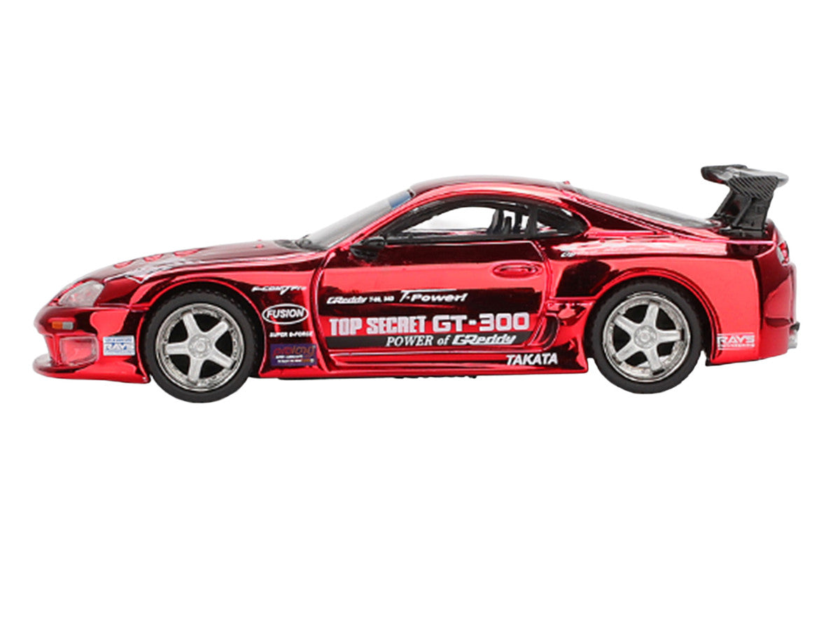 Toyota Supra (A80) Top Secret GT-300 RHD (Right Hand Drive) Red Chrome Limited Edition 1/64 Die Cast Model Car by Mini GT-0