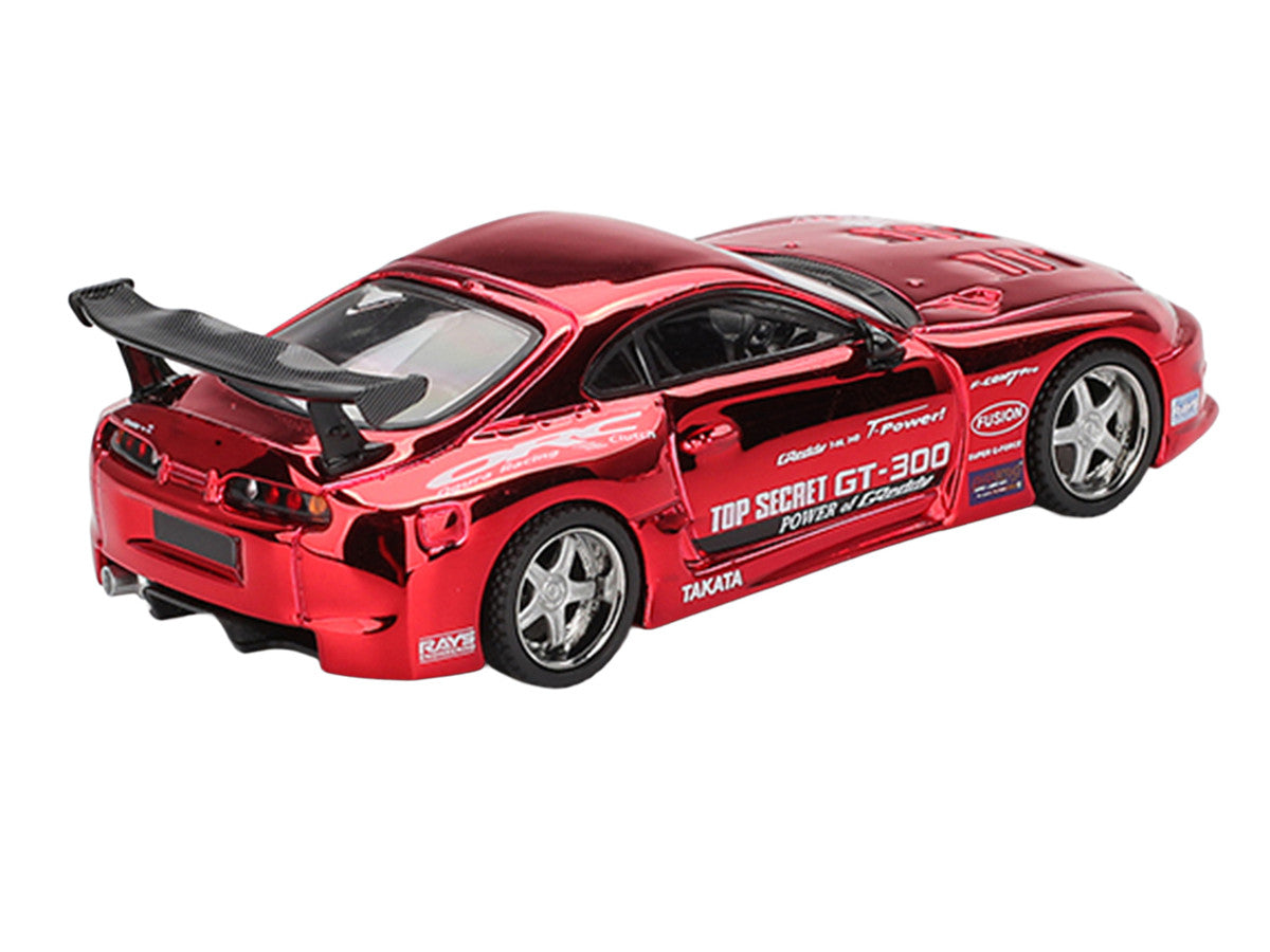 Toyota Supra (A80) Top Secret GT-300 RHD (Right Hand Drive) Red Chrome Limited Edition 1/64 Die Cast Model Car by Mini GT-2