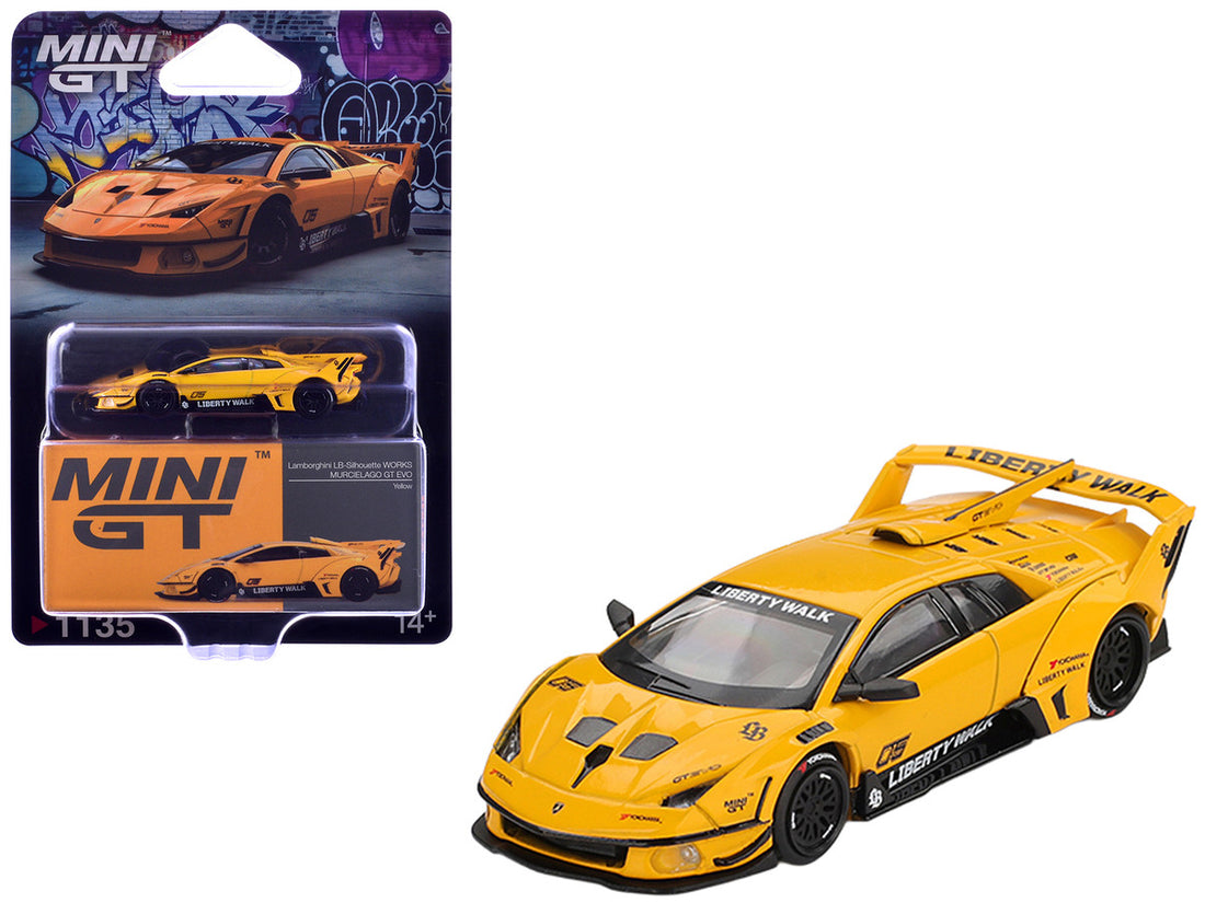 Lamborghini Murcielago GT EVO LB-Silhouette Works Yellow Limited Edition 1/64 Diecast Model Car by Mini GT 2