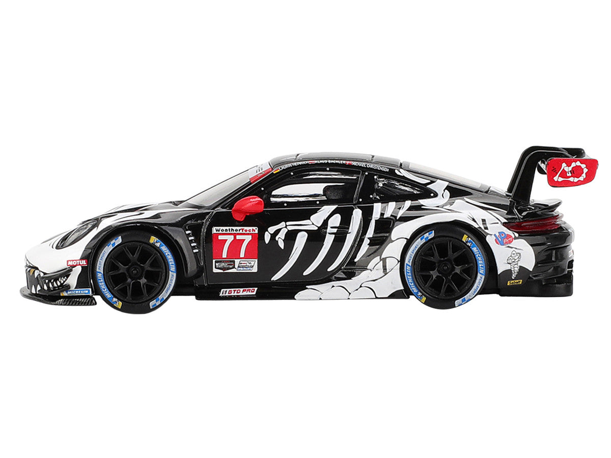 Porsche 911 GT3 R #77 Klaus Bachler - Laurin Heinrich - Michael Christensen "AO Racing Skeleton Rexy" GTD Pro IMSA "Petit Le Mans" (2025) Limited Edition 1/64 Diecast Model Car by Mini GT-2