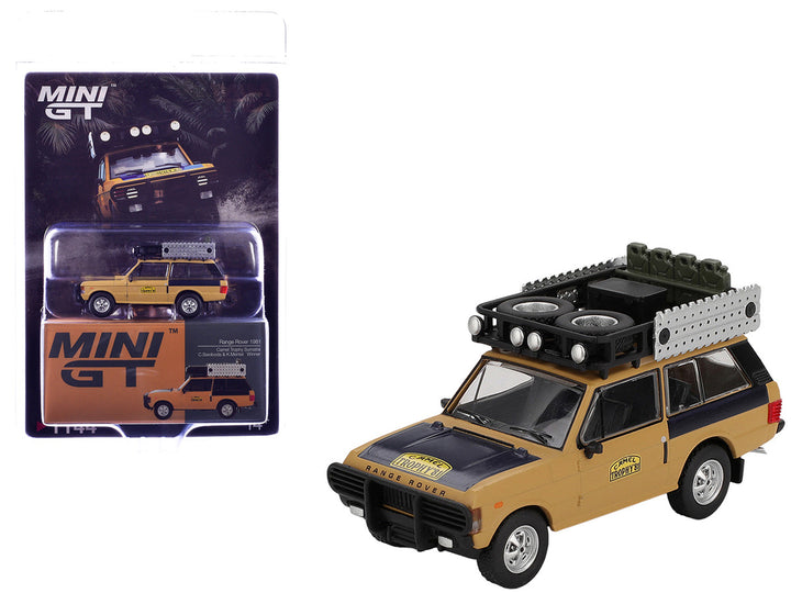 Range Rover with Roofrack "West Germany 1" Christian Swoboda - Knuth Mentel Winner "Camel Trophy Sumatra" (1981) Limited Edition 1/64 Diecast Model Car by Mini GT 2