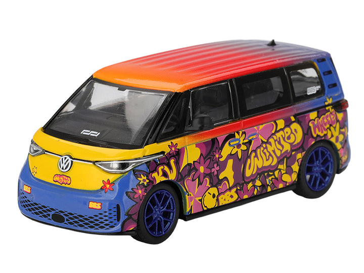 Volkswagen ID. Buzz KW BBS Floral Graffiti Mini GT 1:64 front three-quarter view