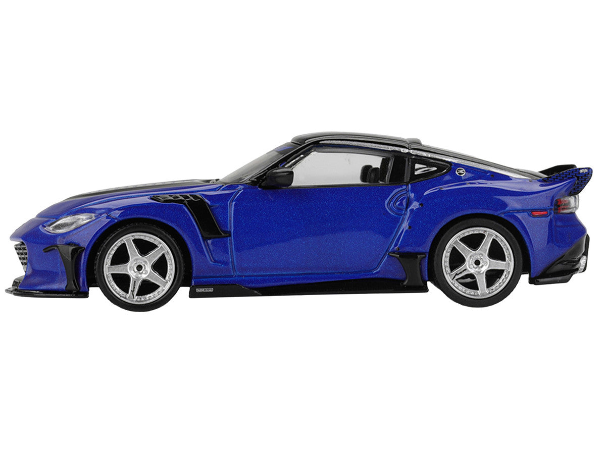 Nissan Z VeilSide FFZ400 Seiran Blue 1:64 diecast side view