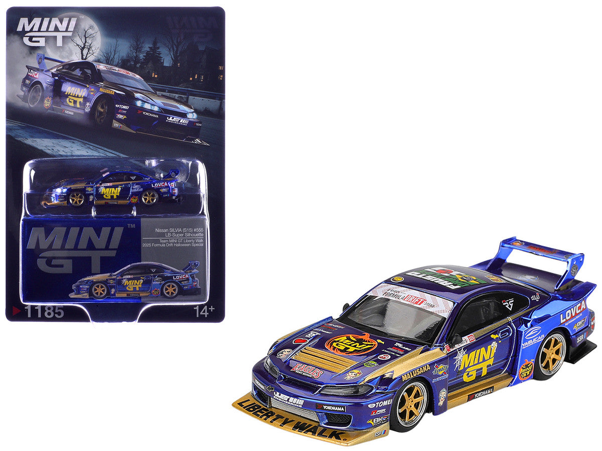 Nissan Silvia S15 LB-Super Silhouette #555 1:64 Mini GT diecast with packaging