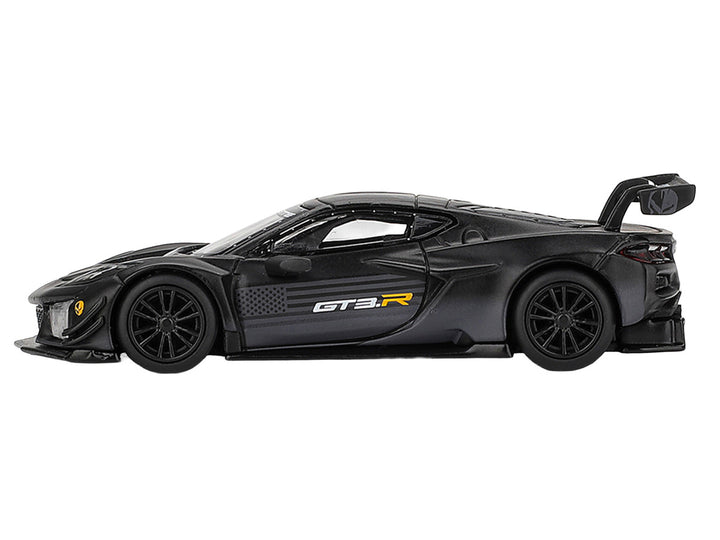 Chevrolet Corvette Z06 GT3.R "Road America Test Car" Black with Graphics Limited Edition 1/64 Diecast Model Car by Mini GT-0