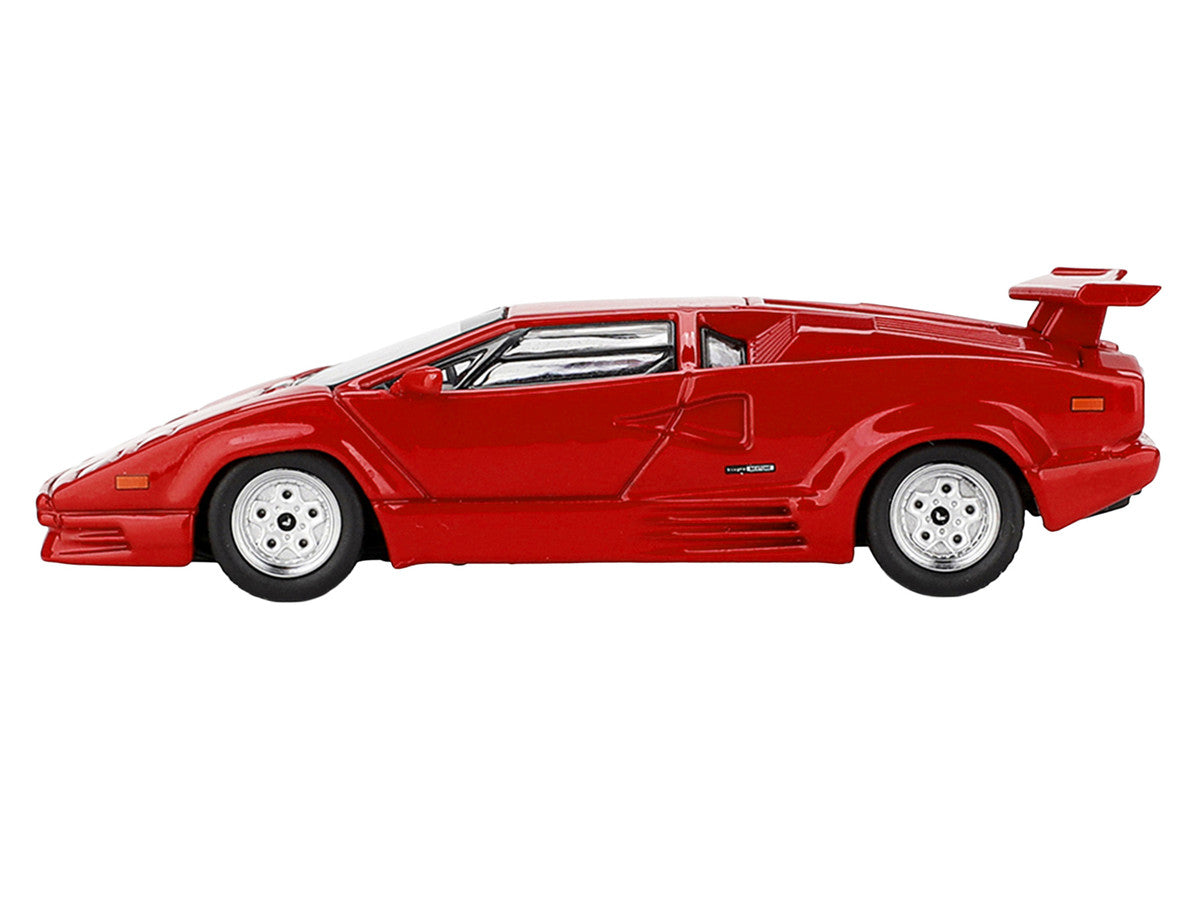 Mini GT Lamborghini Countach 25th Anniversary red 1:64 diecast side profile