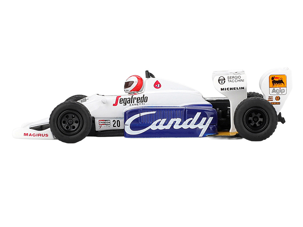 Toleman TG184 #20 1984 Formula One race car side view by Mini GT