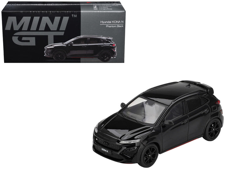 Mini GT Hyundai Kona N Phantom Black 1:64 diecast model car with original packaging