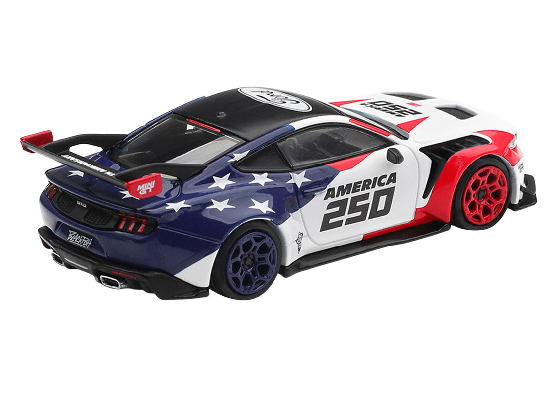 Ford Mustang GTD America 250 USA Exclusive 1:64 diecast model rear three-quarter view
