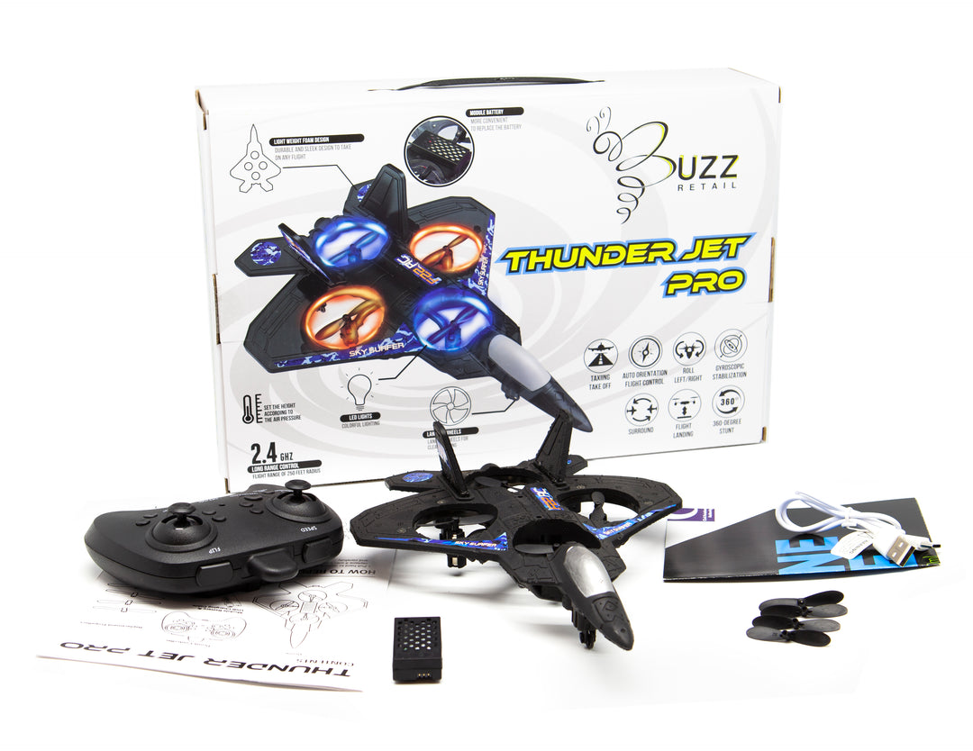 Thunder Jet Pro 2.4 GHz Remote Control Thunder Bee Drone by Buzz Retail |  5060376771770 Full Contents