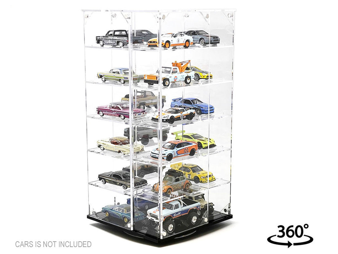 Showcase 24 Car Display Desktop Spinner with Cover "Mijo Exclusives" for 1/64 Scale Models-3