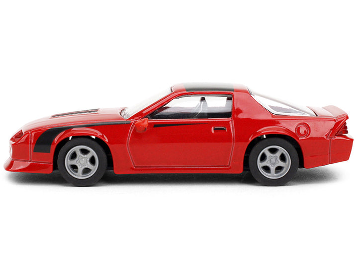 Chevrolet 1985 Camaro Red with Black Top and Stripes "Collection" Series 1/64 Diecast Model Car by Majorette
 2