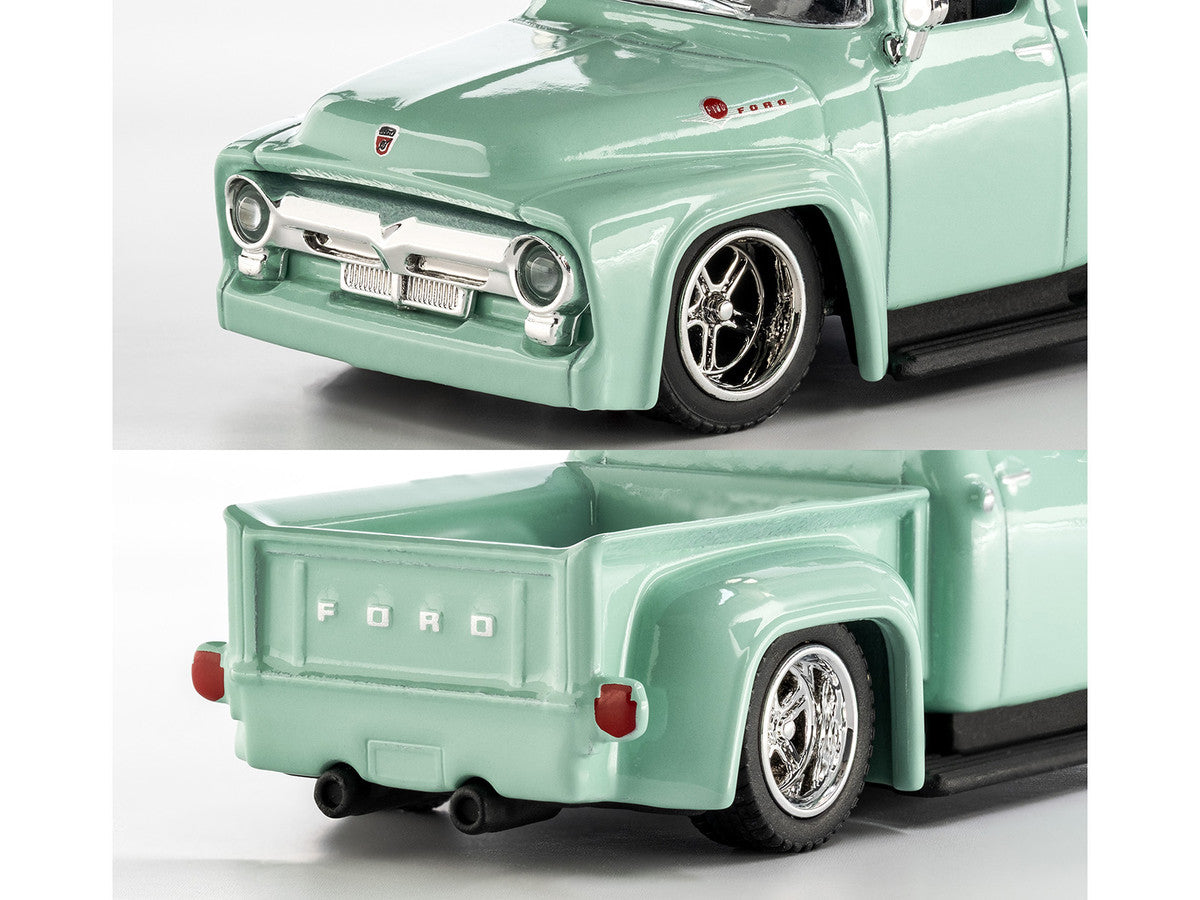 1956 Ford F-100 Pickup Truck Light Green "Collection" Series 1/64 Diecast Model Car by Majorette