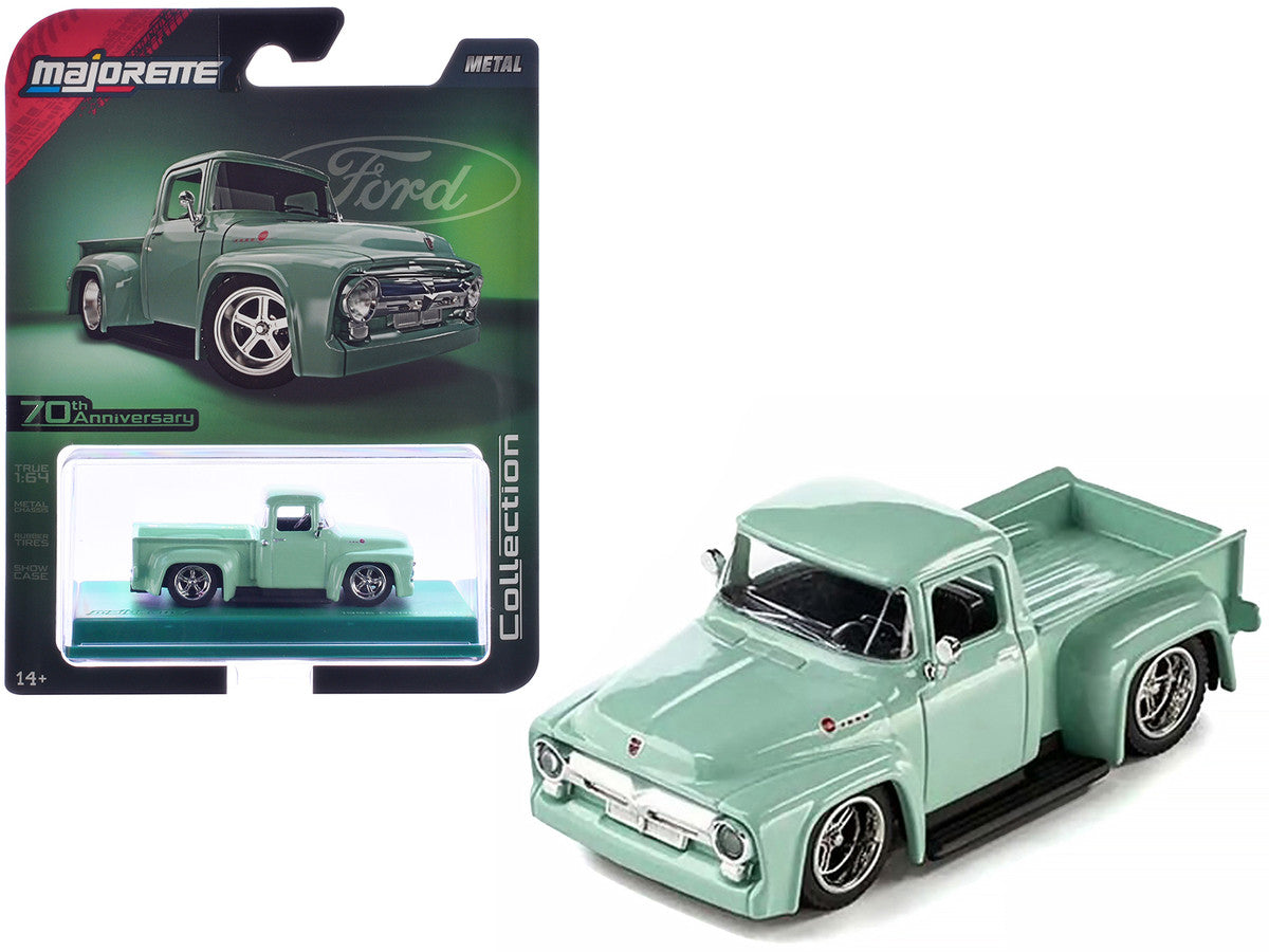 1956 Ford F-100 Pickup Truck Light Green "Collection" Series 1/64 Diecast Model Car by Majorette