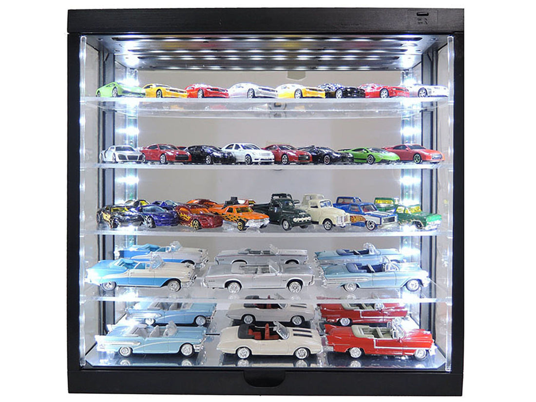 Showcase Wall Mount 5 Tier Display Case with Mirror Back Panel "Mijo Exclusives" for 1/64-1/43 Scale Models-2