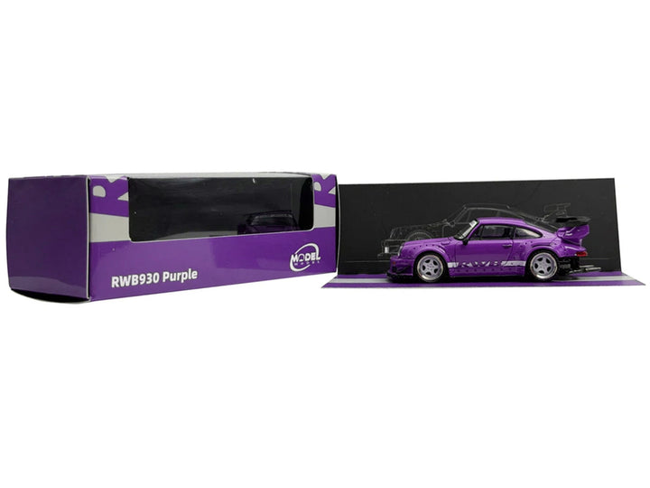 RWB 930 Purple with White Stripes 1/64 diecast model by Model Model displayed with collector packaging.