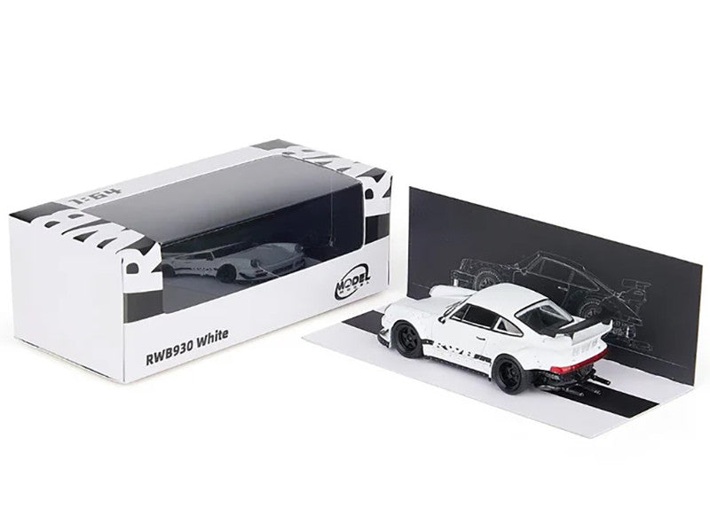 RWB 930 Matt White with Black Stripes 1/64 Diecast Model Car by