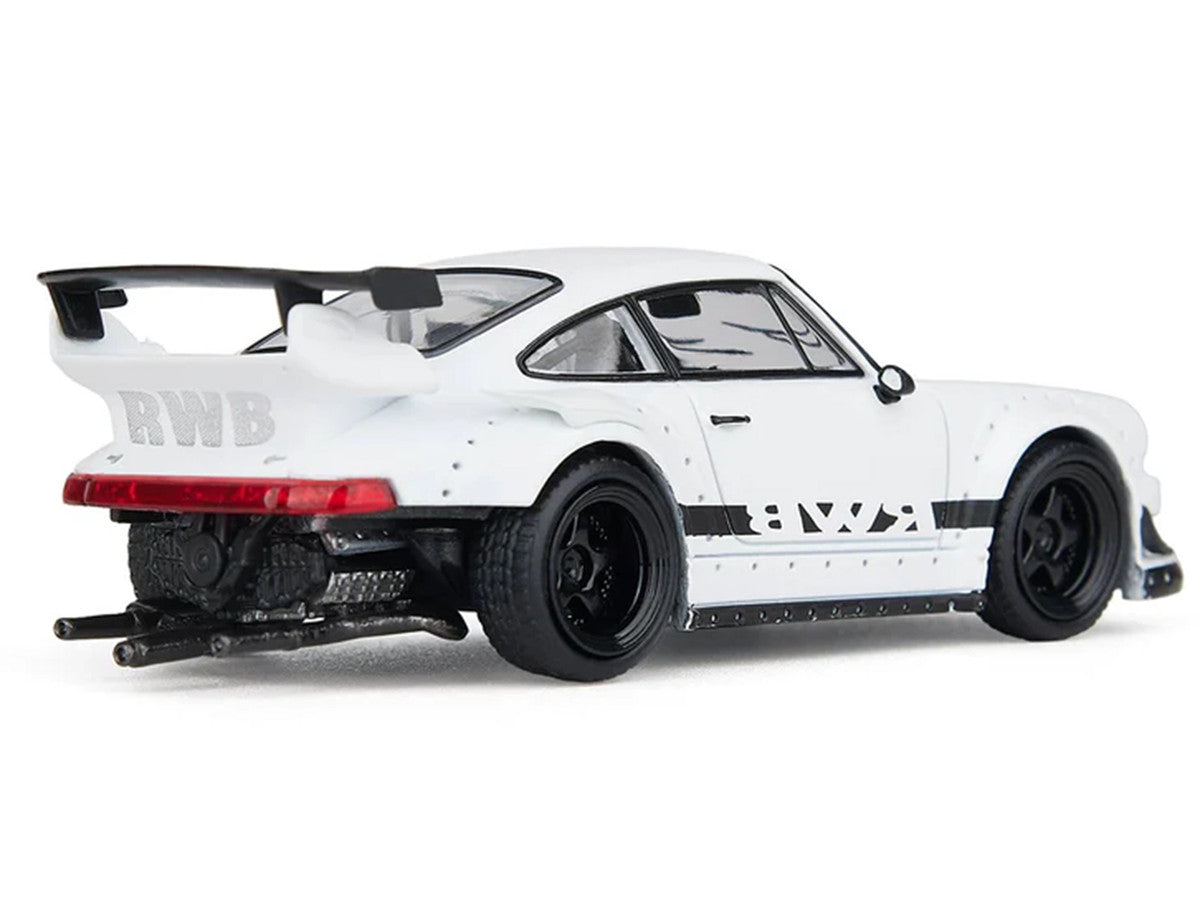 RWB 930 Matt White with Black Stripes 1/64 Diecast Model Car by