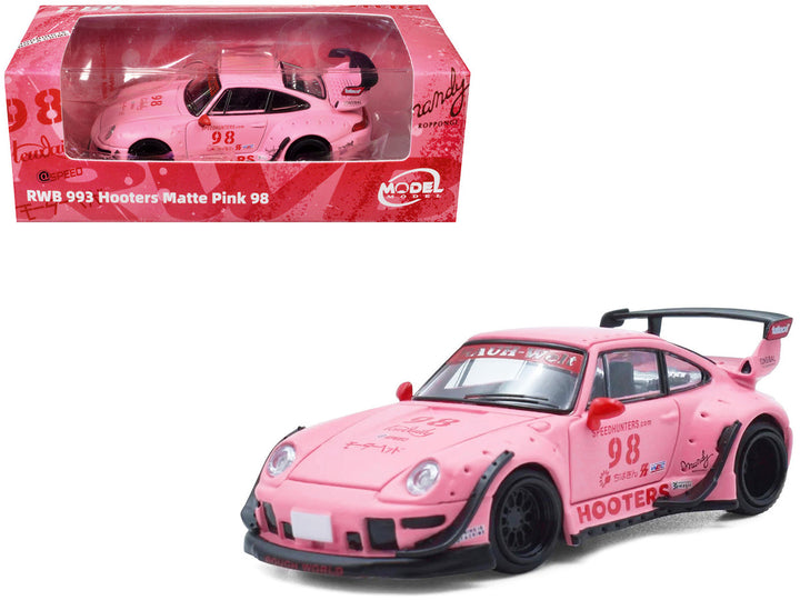 RWB 993 #98 "Hooters" Matt Pink 1/64 Diecast Model Car by Model Model-0