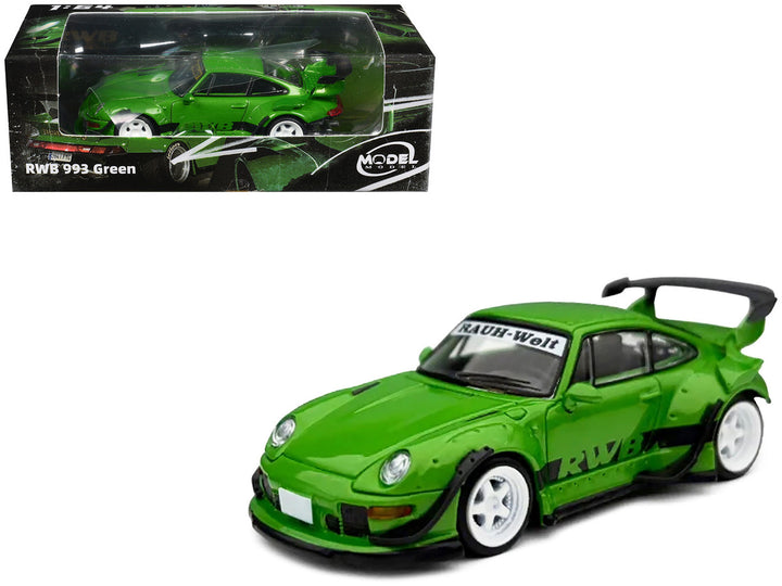 RWB 993 Green with Black Stripes 1/64 diecast model by Model Model in original collector packaging.