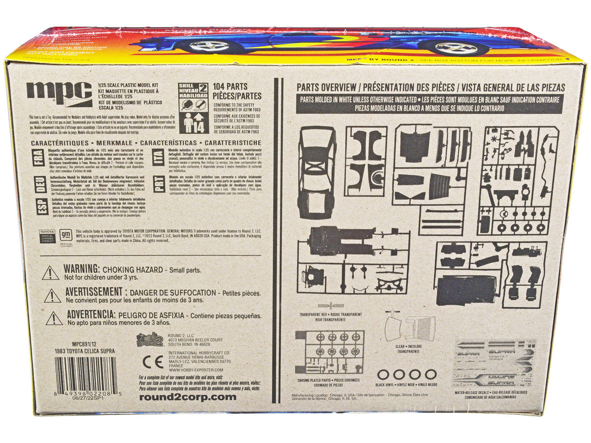 Skill 2 Model Kit 1983 Toyota Celica Supra 1/25 Scale Model Car by MPC-3