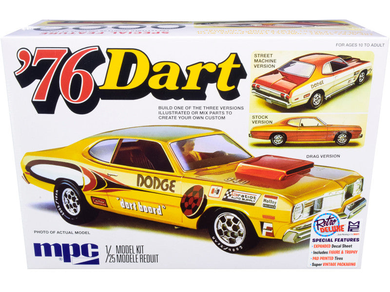 Skill 2 Model Kit 1976 Dodge Dart Sport with Two Figurines 3 in 1 Kit 1/25 Scale Model by MPC-0