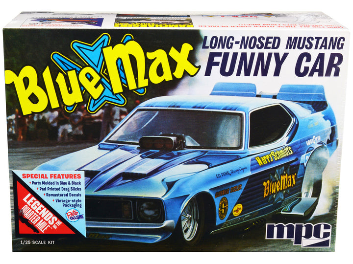 "Blue Max" Long Nose Mustang Funny Car 1/25 Scale Car Skill 2 Model Kit by MPC