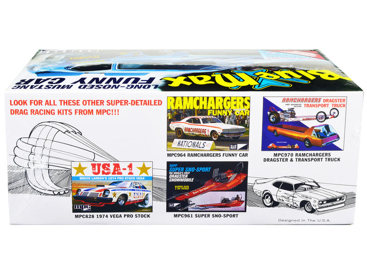"Blue Max" Long Nose Mustang Funny Car 1/25 Scale Car Skill 2 Model Kit by MPC 2