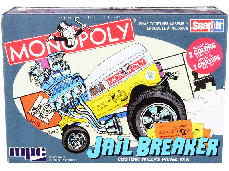 Skill 1 Snap Model Kit Custom Willys Panel Van Jail Breaker "Monopoly" 1/25 Scale Model by MPC-0