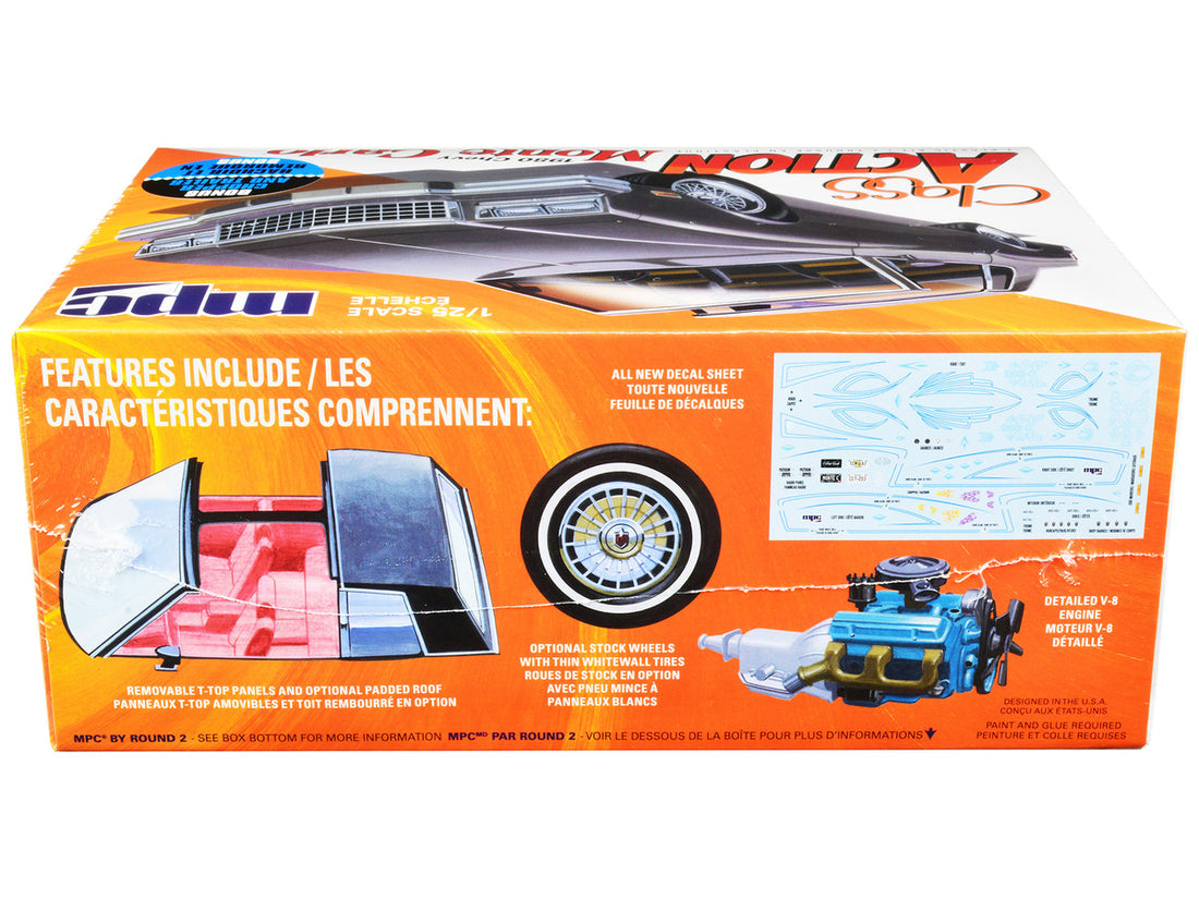 Skill 2 Model Kit 1980 Chevrolet Monte Carlo "Class Action" with Motorcycle and Trailer (Skill 2) 1/25 Scale Model Car by MPC-2