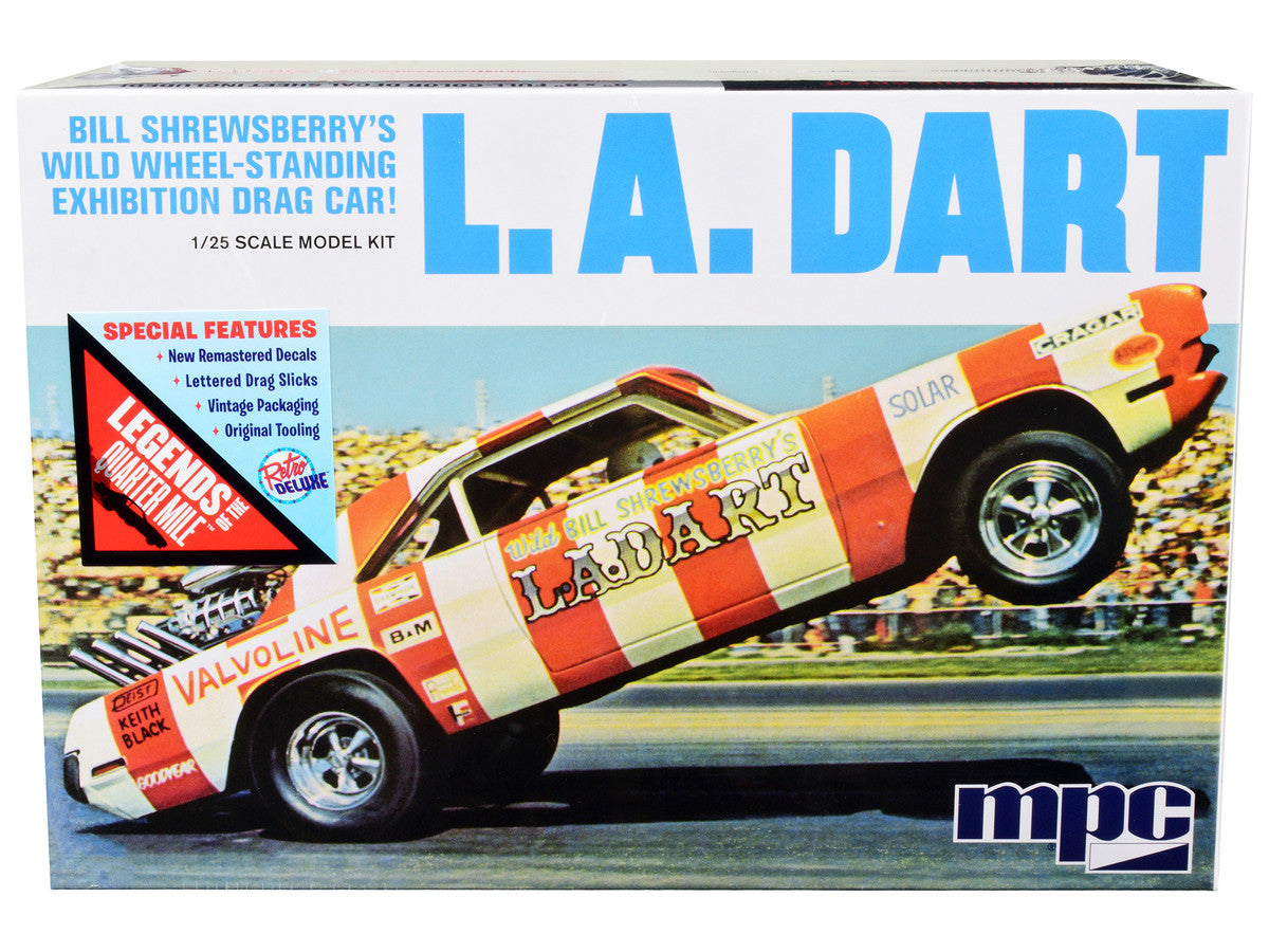 Skill 2 Model Kit Bill Shrewsberry's L.A. Dart Wheelstander Drag Car "Legends of the Quarter Mile" Series 1/25 Scale Model Car by MPC-0