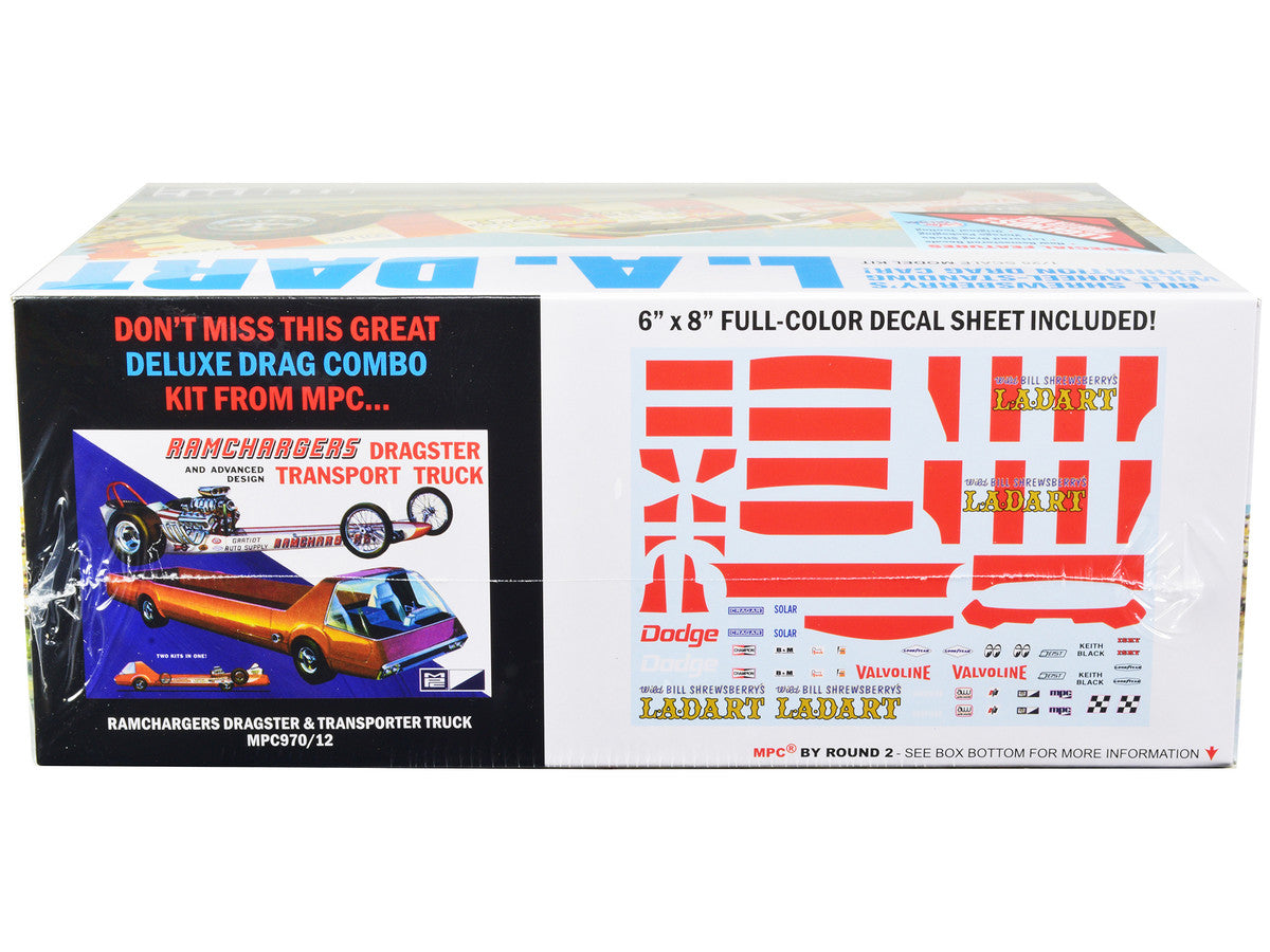 Skill 2 Model Kit Bill Shrewsberry's L.A. Dart Wheelstander Drag Car "Legends of the Quarter Mile" Series 1/25 Scale Model Car by MPC-1