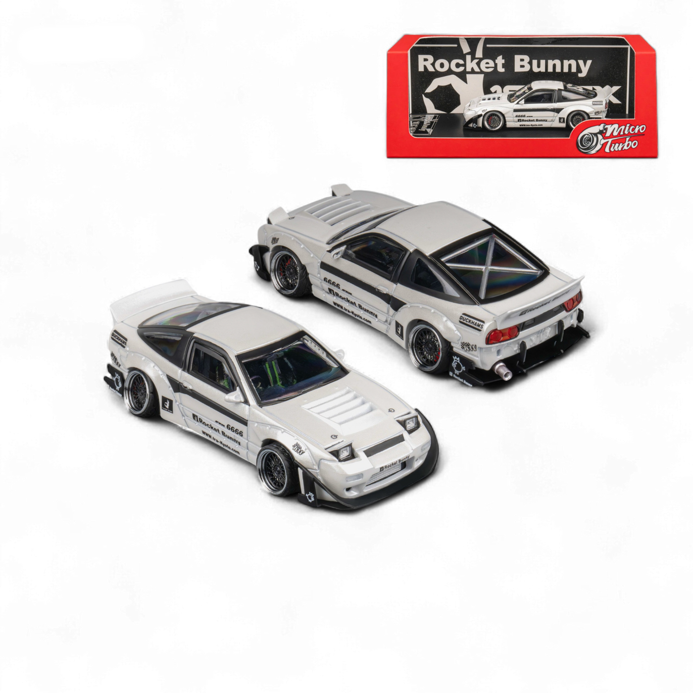 Nissan Custom 180SX - Pandem Rocket Bunny White 1:64 by