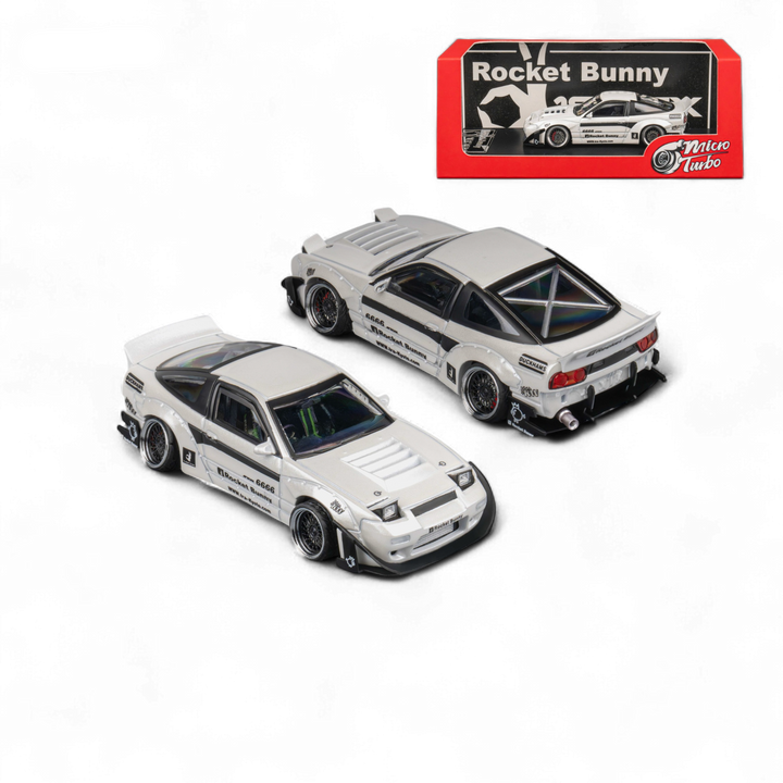 Nissan Custom 180SX - Pandem Rocket Bunny White 1:64 by MicroTurbo