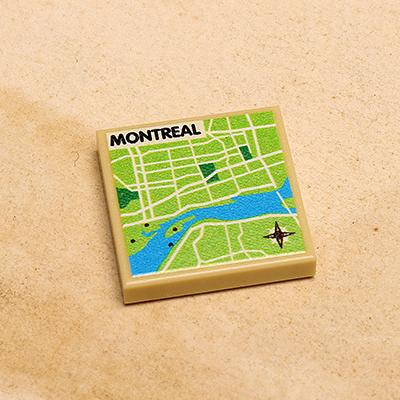 B3 Customs® Montreal, Canada Map (2x2 Tile) for Lego