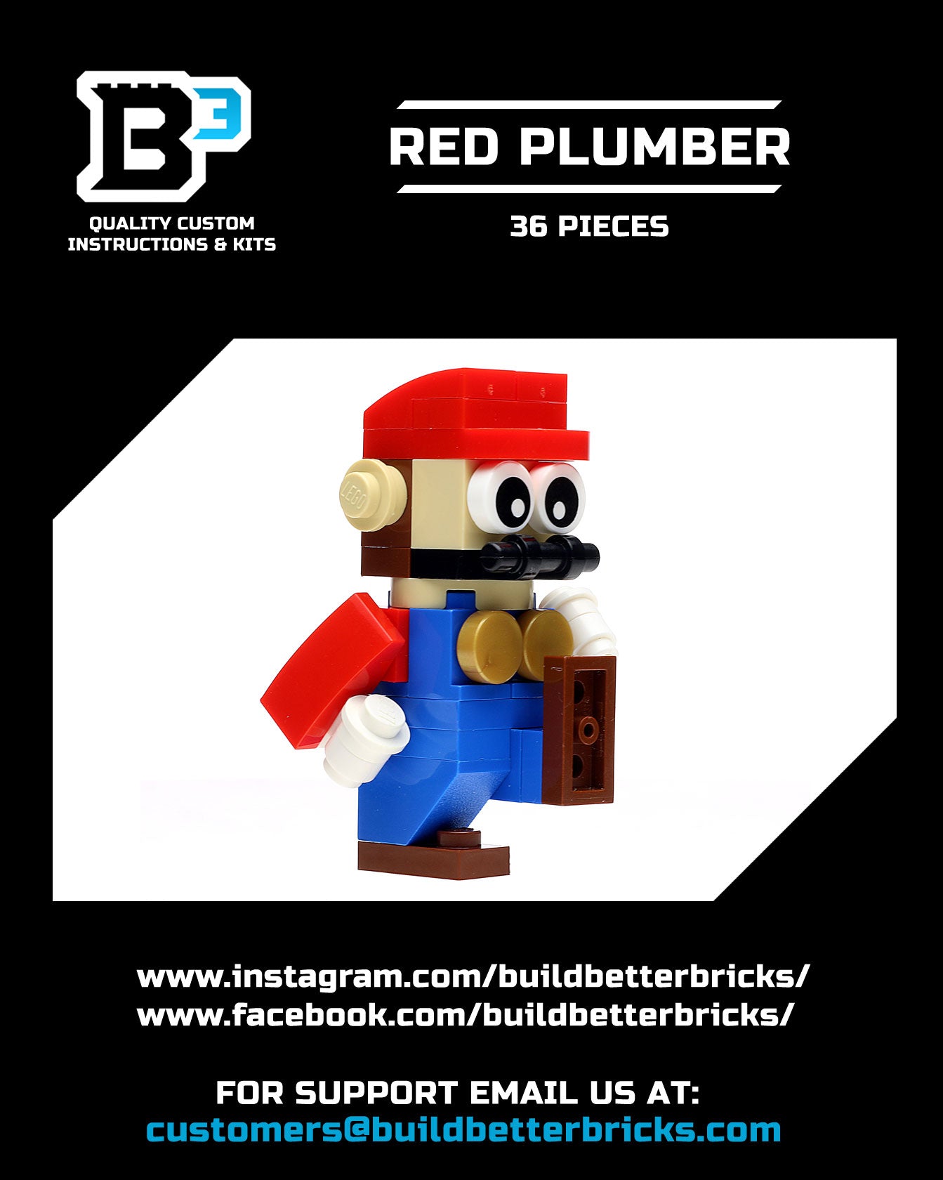The Red Plumber made using LEGO parts 2