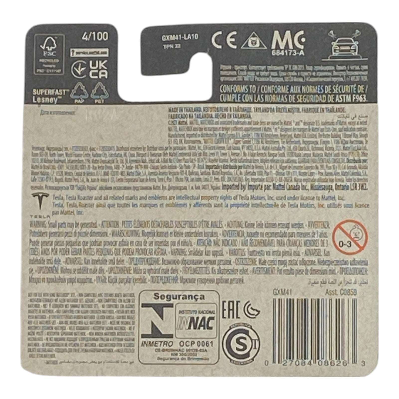 Matchbox Tesla Roadster - Matchbox Series 4/100 Short Card 2