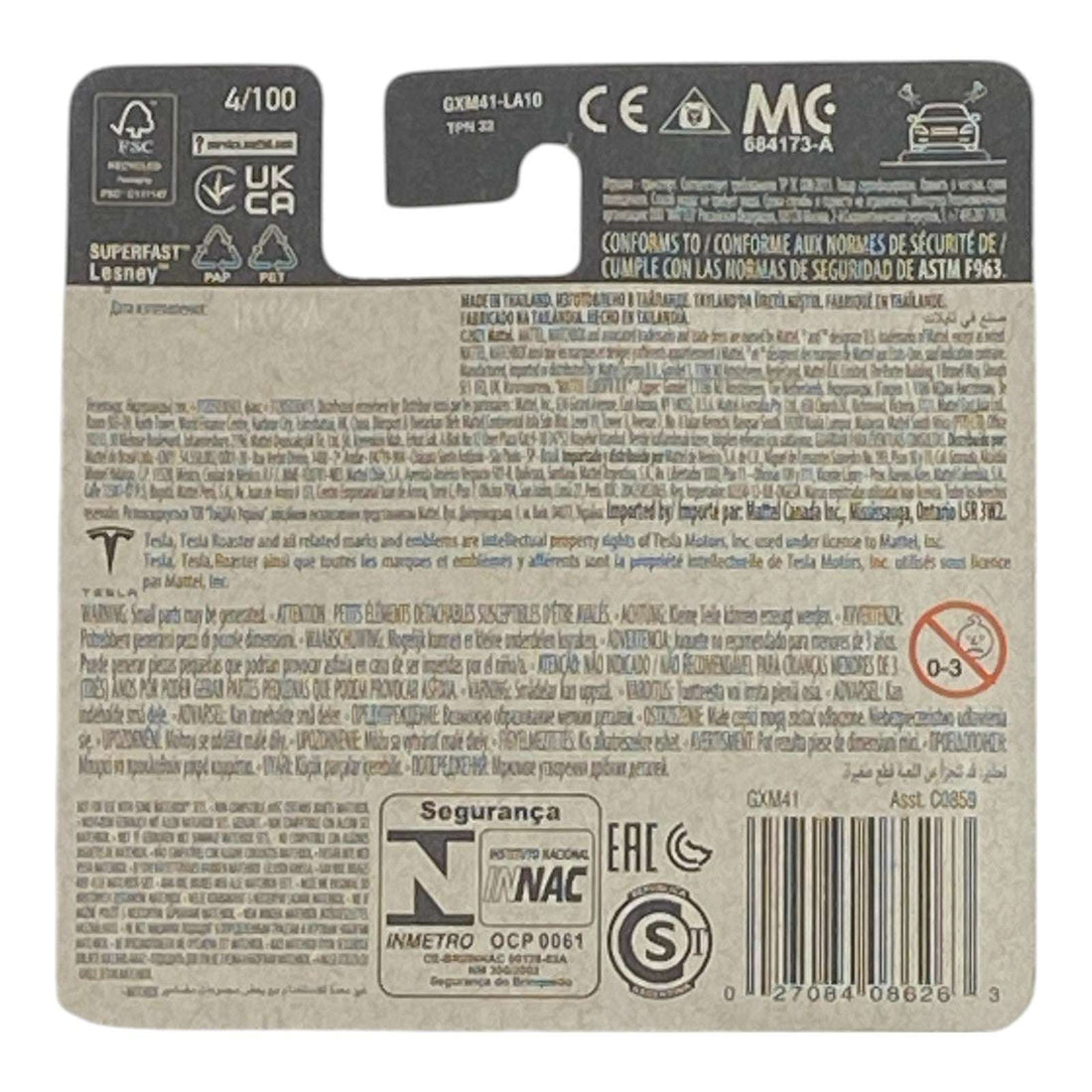 Matchbox Tesla Roadster - Matchbox Series 4/100 Short Card 2