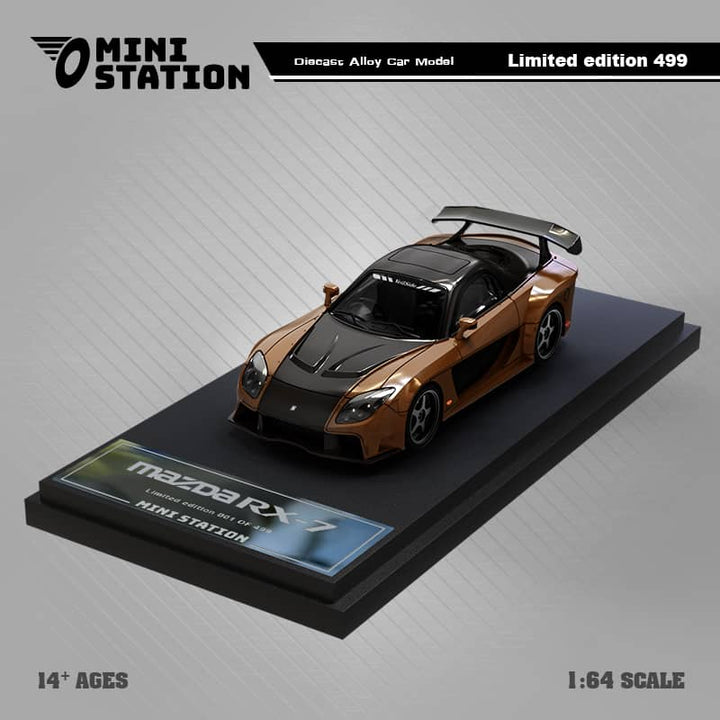 Mazda RX7 Veilside Metallic Brown / Black 1:64 Scale Diecast Model by Mini Station