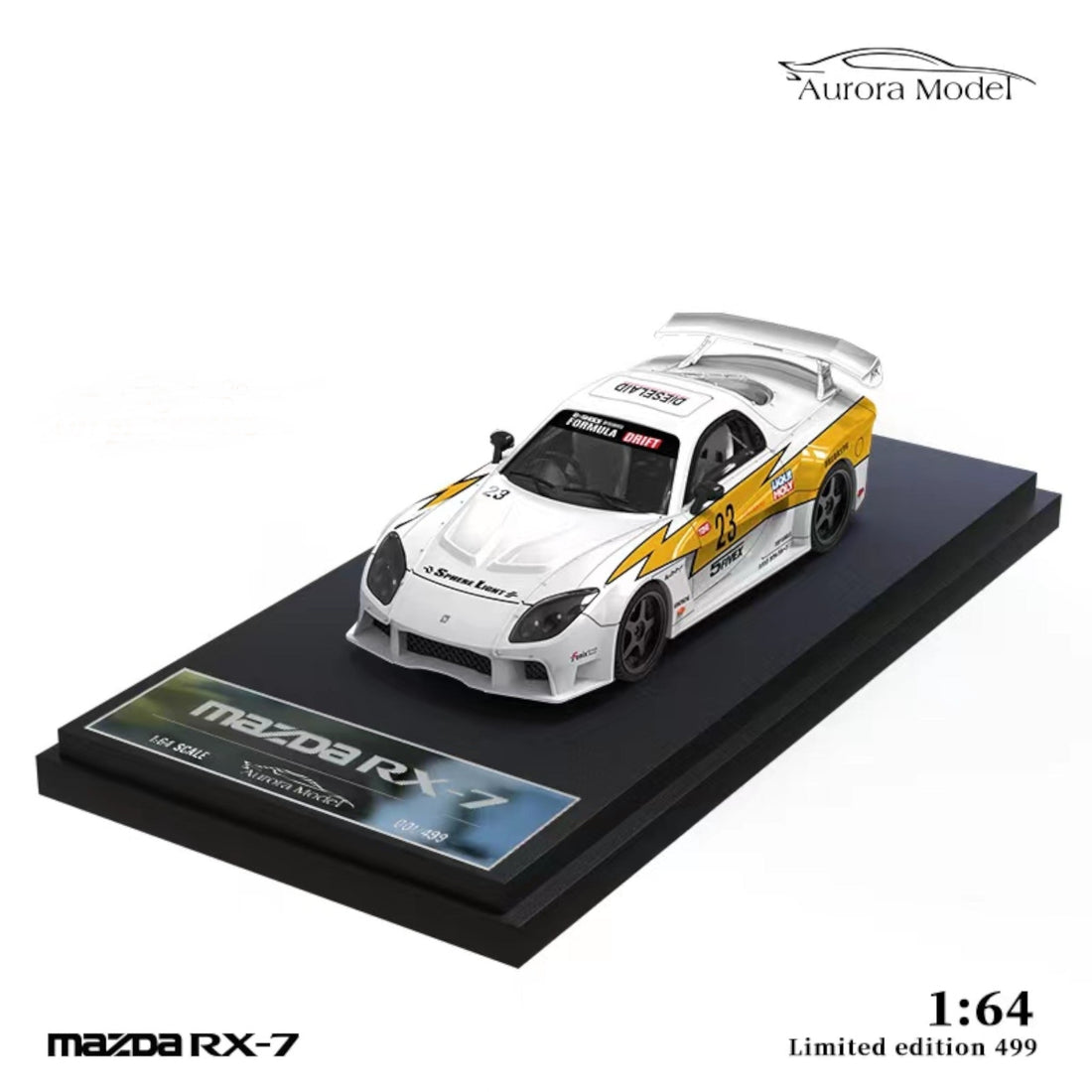 Mazda RX-7 VeilSide Lightning Livery #23 Ordinary Version 1:64 by Aurora Model Front View