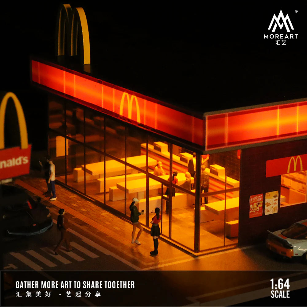 McDonalds 1:64 Scale Parking Lot Diorama by MoreArt Looking In